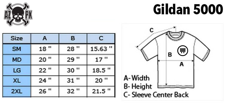 GILDAN 5000 Size Chart Guide T-Shirt Size Chart G5000 | mail.napmexico ...