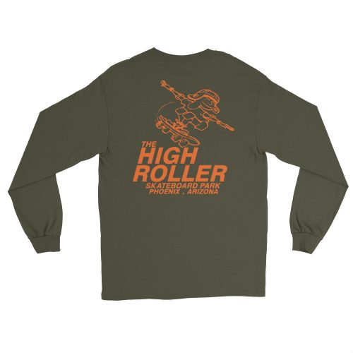 High Roller Skateboard Park Military Green Long Sleeve T-Shirt