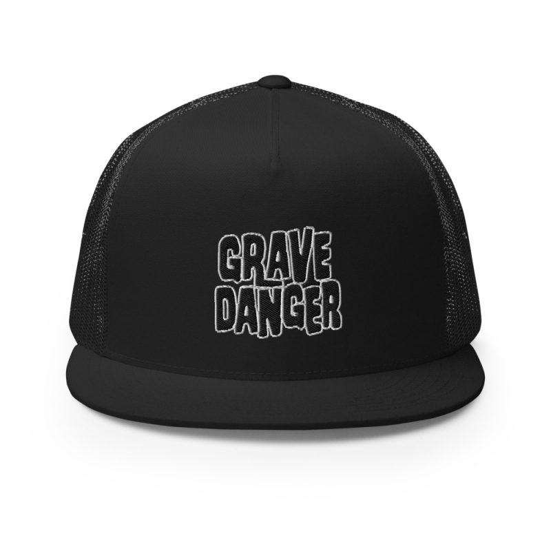 Grave Danger Trucker Cap Black/White or Black/Black - Image 2