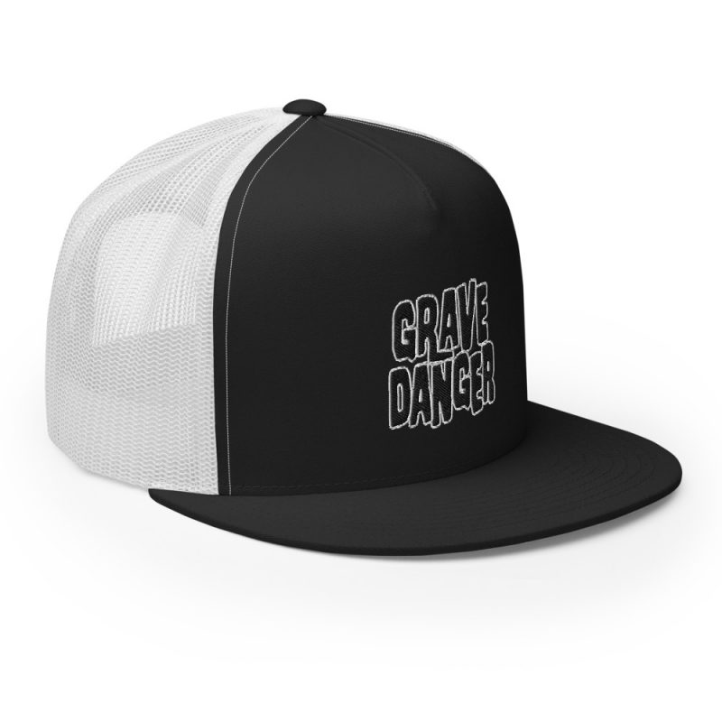 Grave Danger Trucker Cap Black/White or Black/Black - Image 4