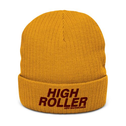 High Roller Recycled Cuffed Beanie - Mustard Yellow