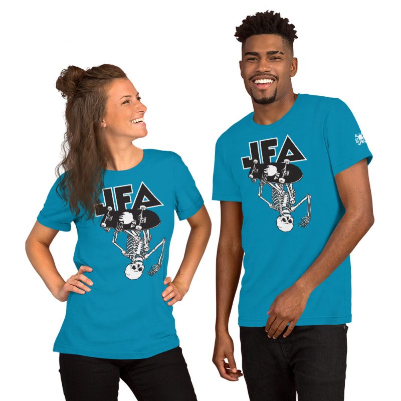 JFA Indy-Air Soft/Fitted Unisex T-Shirt Black/White Print - Image 9