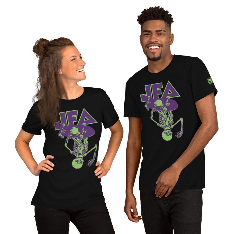 JFA Indy Air Green/Purple Print Soft/Fitted Unisex T-Shirt - Image 2