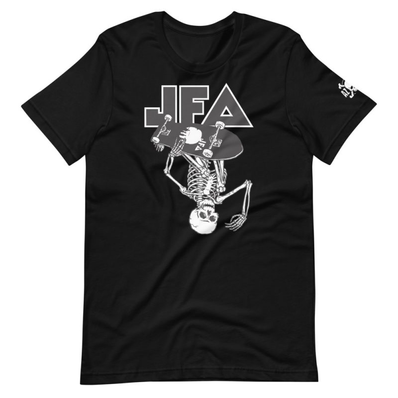 JFA Indy-Air Soft/Fitted Unisex T-Shirt Black/White Print - Image 3