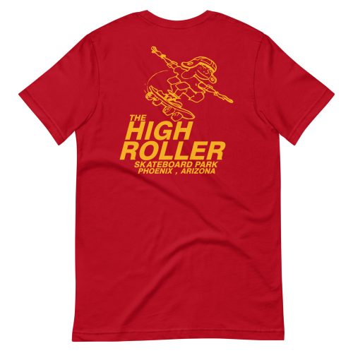 The High Roller Skateboard Park Soft/Fitted Unisex T-Shirt Golden Yellow Print