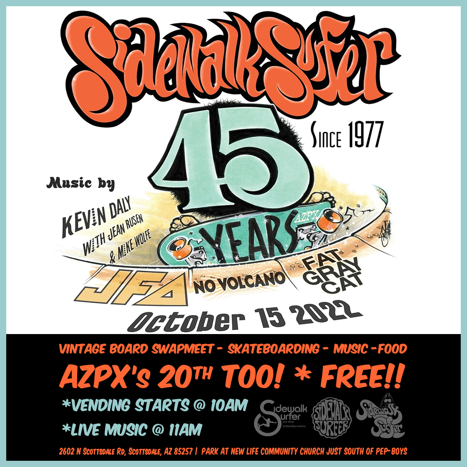 Sidewalk Surfer’s 45th Anniversary + AZPX’s 20th Celebration October 15