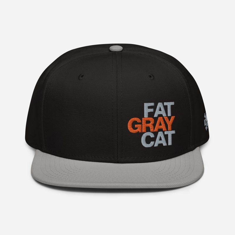 Fat Gray Cat Snapback Hat - Image 2