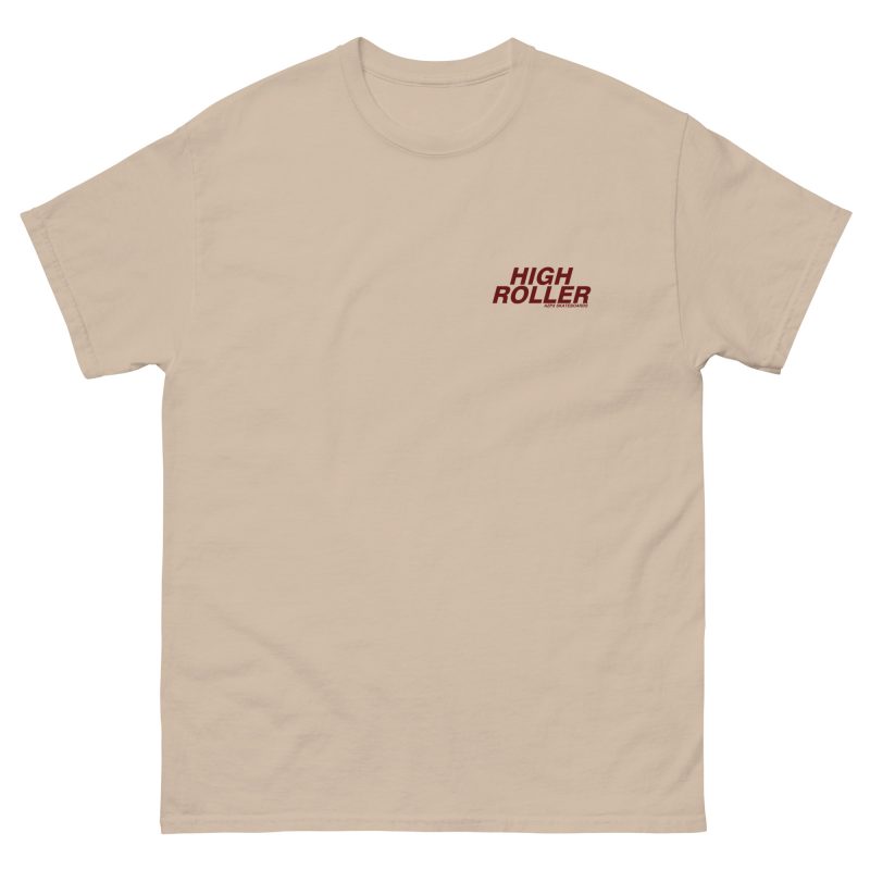 The High Roller Skateboard Park Classic-Fit T-Shirt Maroon Print - Image 8