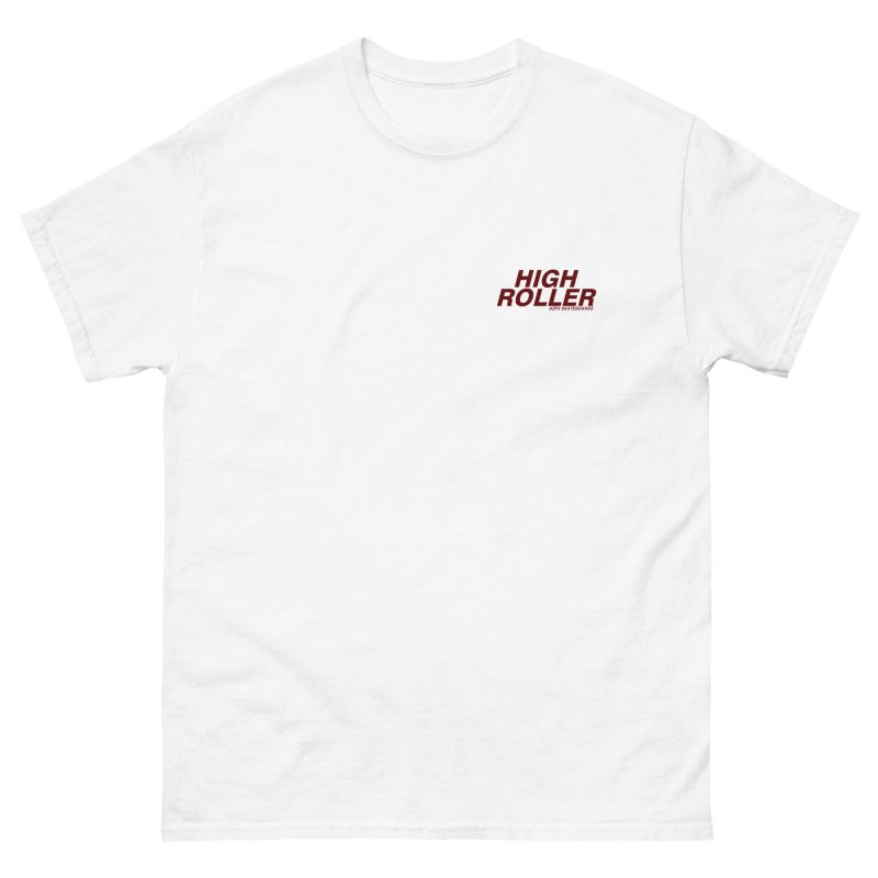 The High Roller Skateboard Park Classic-Fit T-Shirt Maroon Print - Image 12