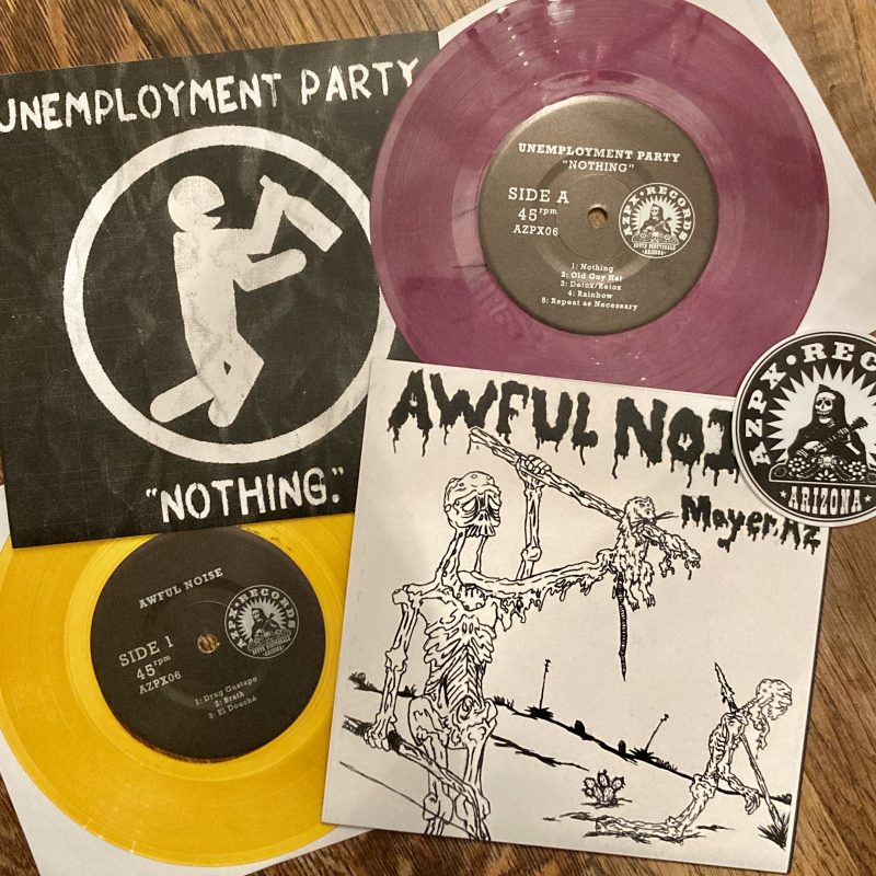 AZPX06: Unemployment Party/Awful Noise 'Nothing/Self-Titled' 7" Vinyl - Image 2