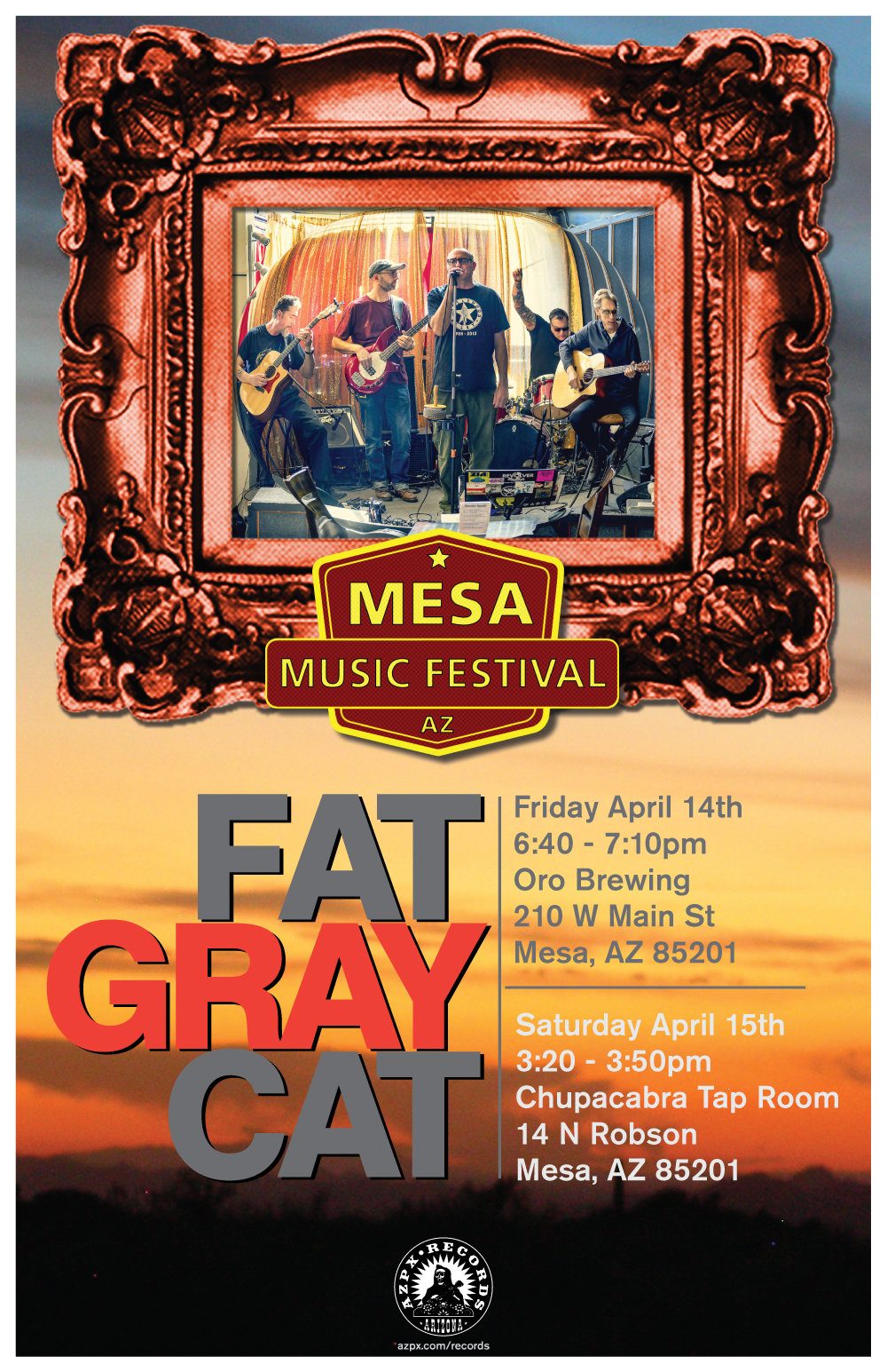 Fat Gray Cat Performing at Mesa Music Festival April 14th & 15th