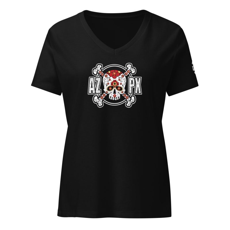 AZPX Dia de Los Muerte Ladies Relaxed V-neck T-shirt